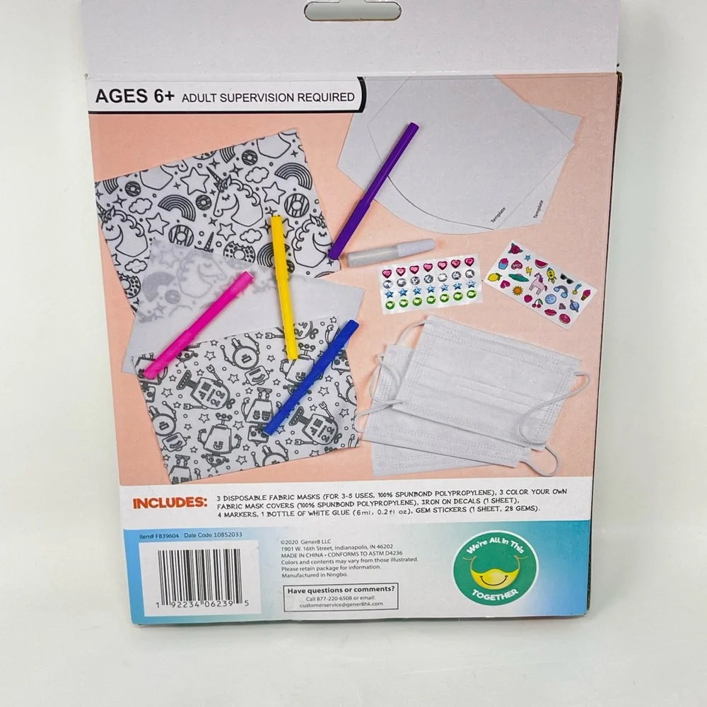 NIb! Create Your Own Face Mask Arts & Crafts 3 Mask set